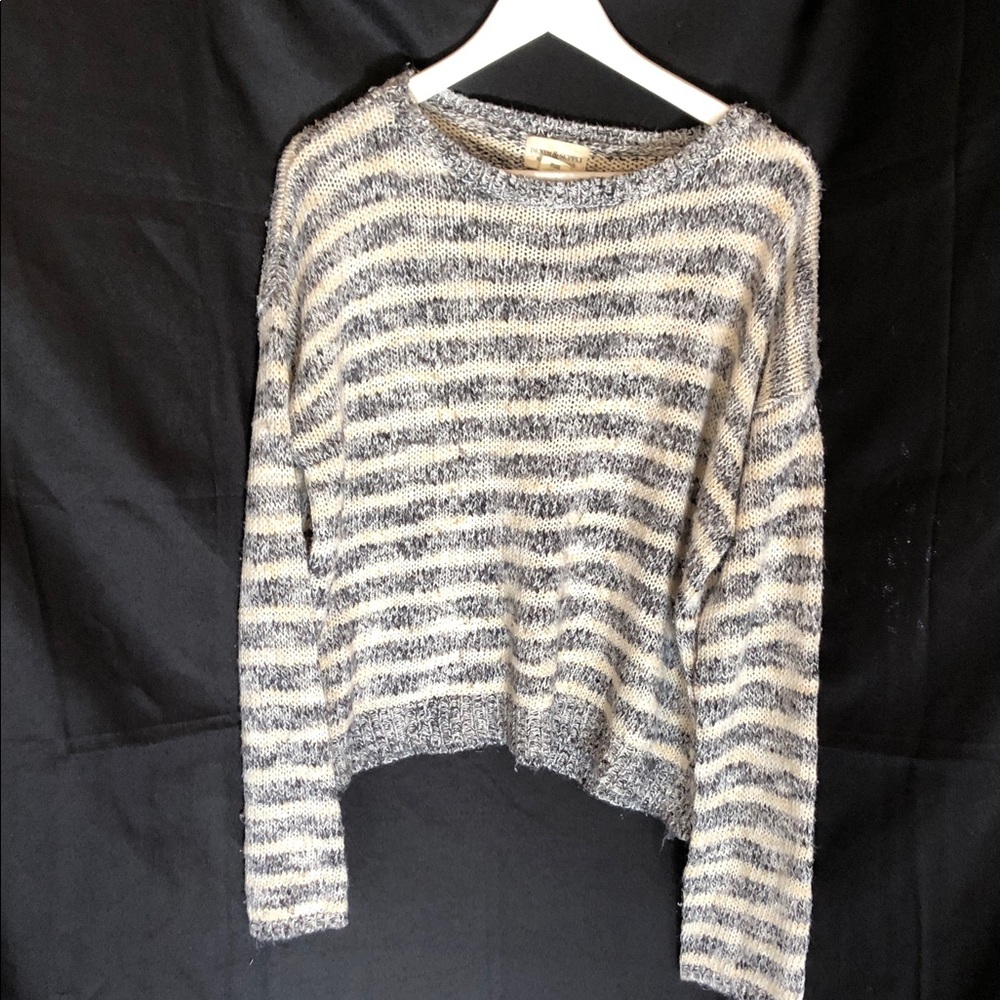 Denim & Supply Ralph Lauren Black and Cream Striped Sweater